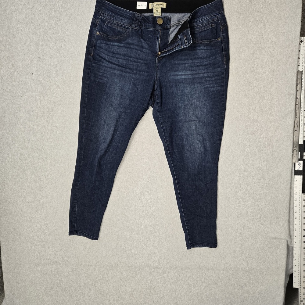Democracy Women Jeans 16W Blue Denim Ankle Ab Relaxed 24" Inseam